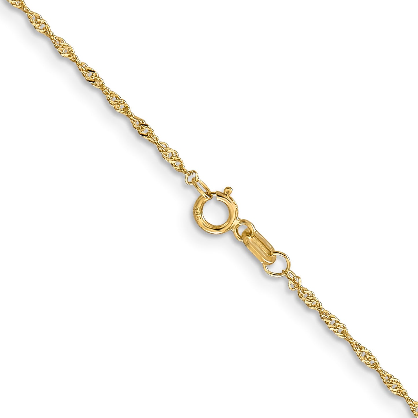 14K 14 inch 1.10mm Singapore with Spring Ring Clasp Chain