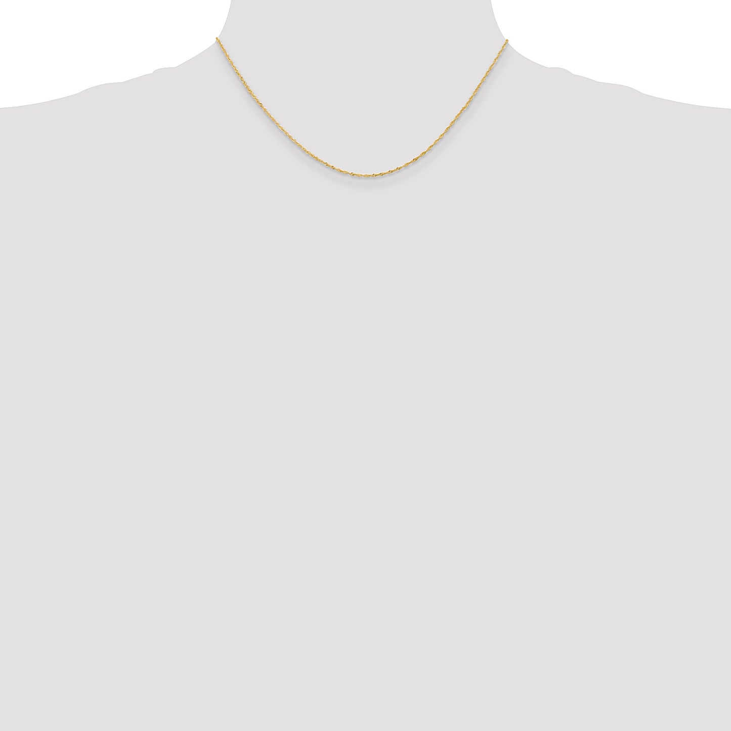 14K 16 inch 1.10mm Singapore with Spring Ring Clasp Chain