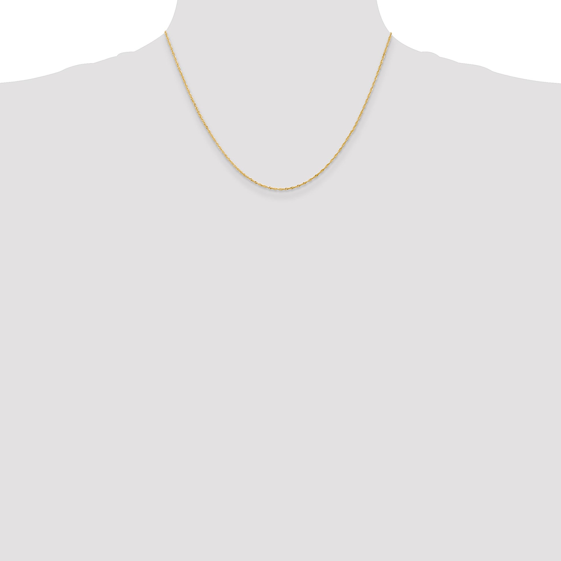 14K 18 inch 1.10mm Singapore with Spring Ring Clasp Chain