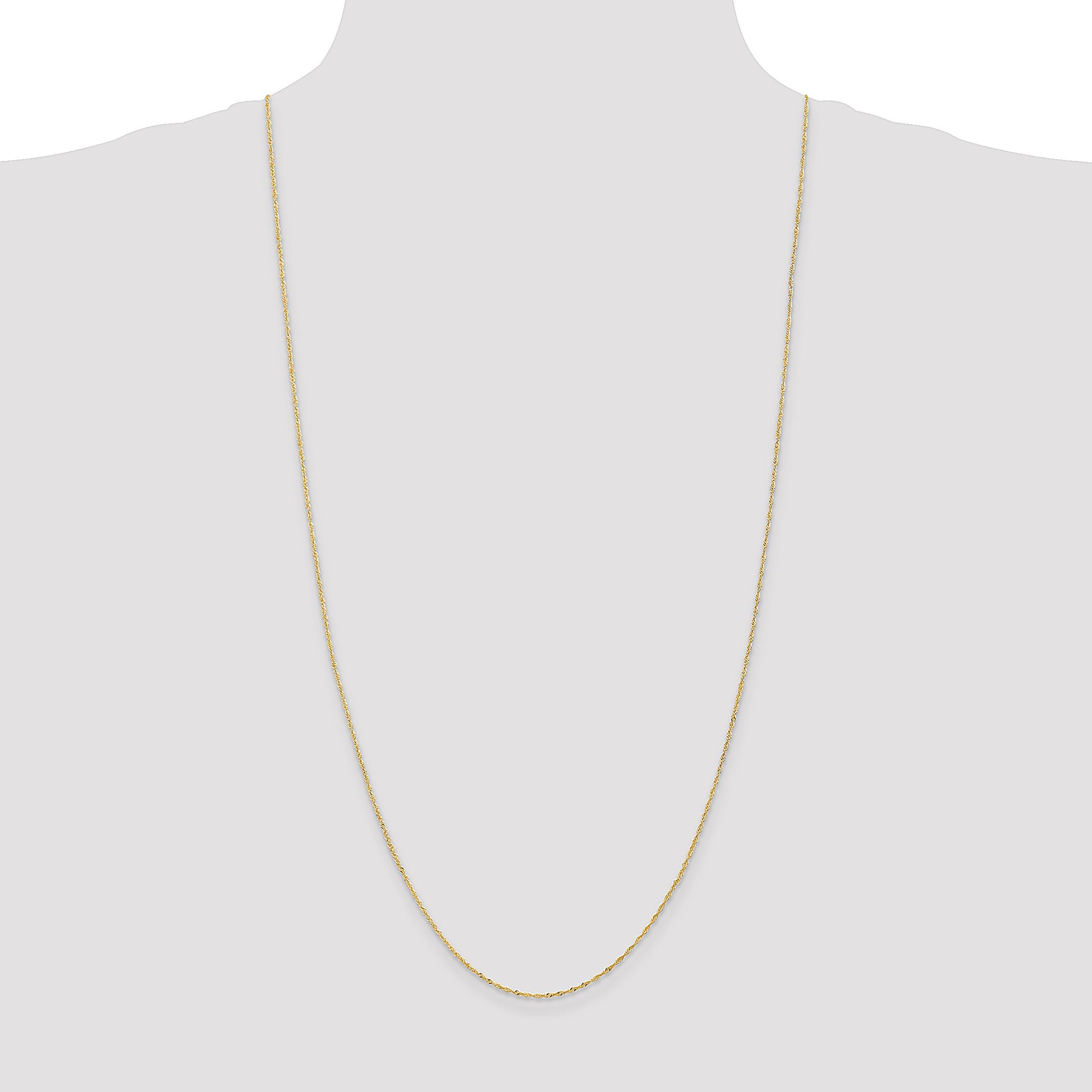 14K 30 inch 1.10mm Singapore with Spring Ring Clasp Chain