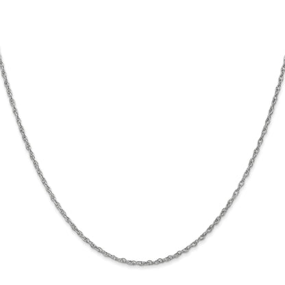 14K White Gold 14 inch 1.3mm Heavy Baby Rope with Lobster Clasp Chain
