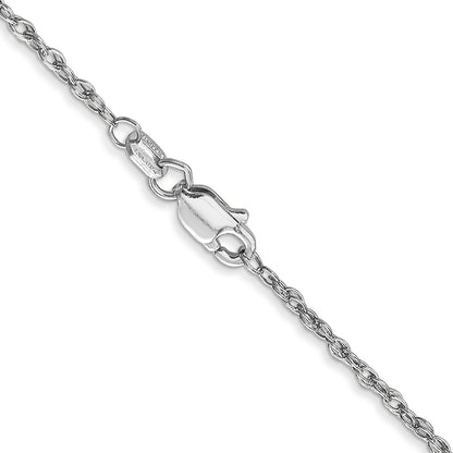 14K White Gold 16 inch 1.3mm Heavy Baby Rope with Lobster Clasp Chain