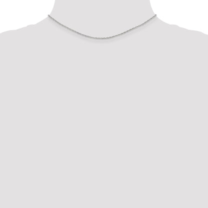 14K White Gold 14 inch 1.3mm Heavy Baby Rope with Lobster Clasp Chain