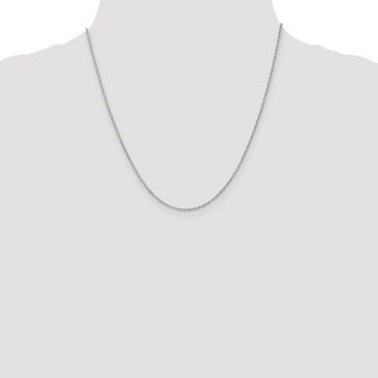 14K White Gold 20 inch 1.3mm Heavy Baby Rope with Lobster Clasp Chain