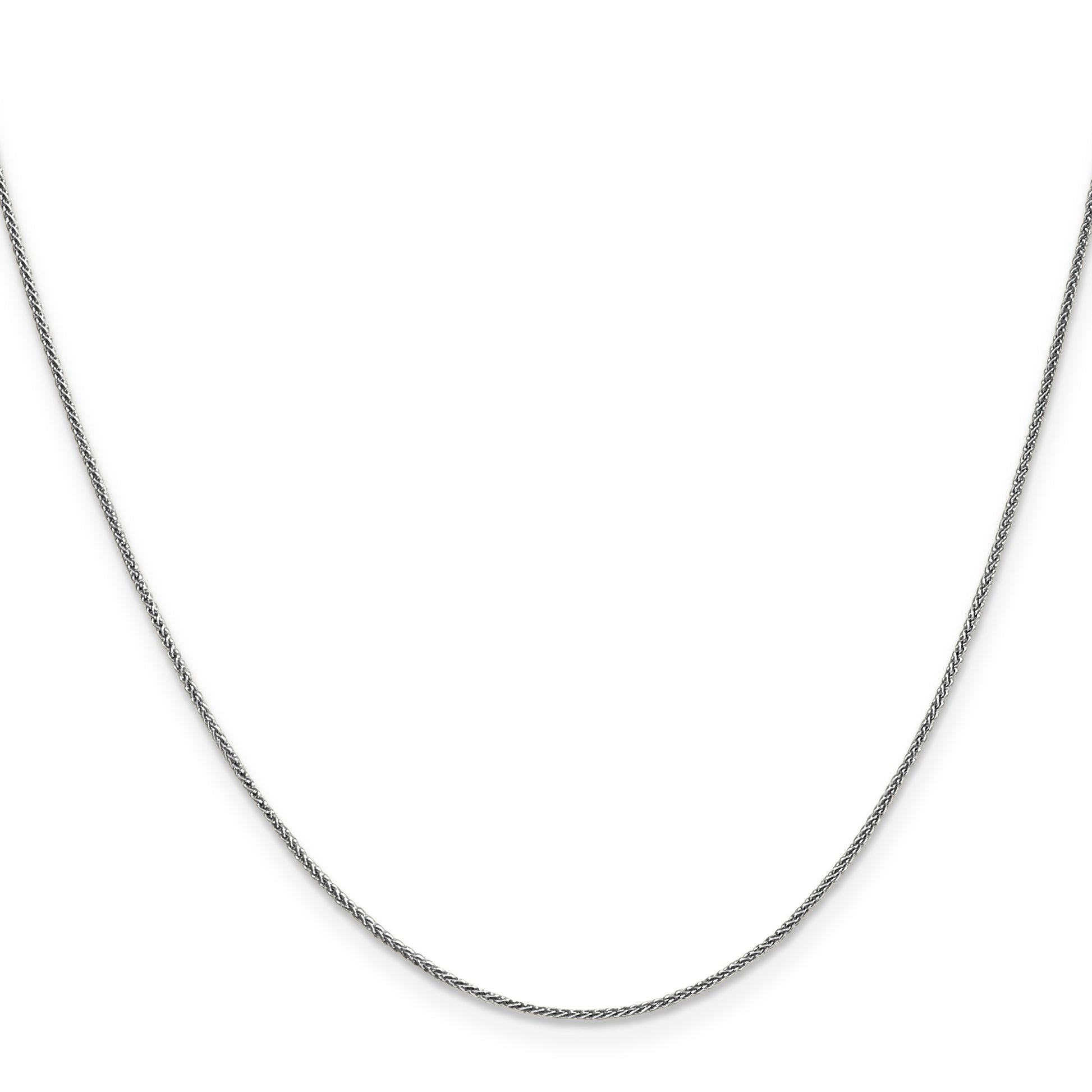 14K White Gold 24 inch .85mm Spiga with Lobster Clasp Chain