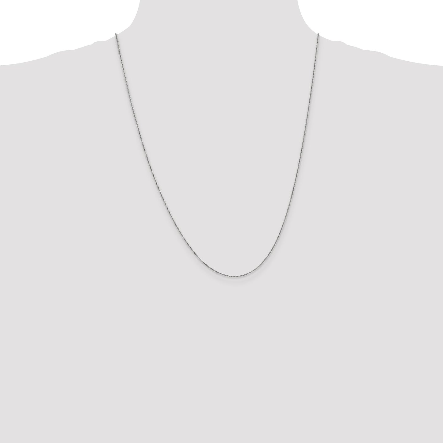 14K White Gold 24 inch .85mm Spiga with Lobster Clasp Chain