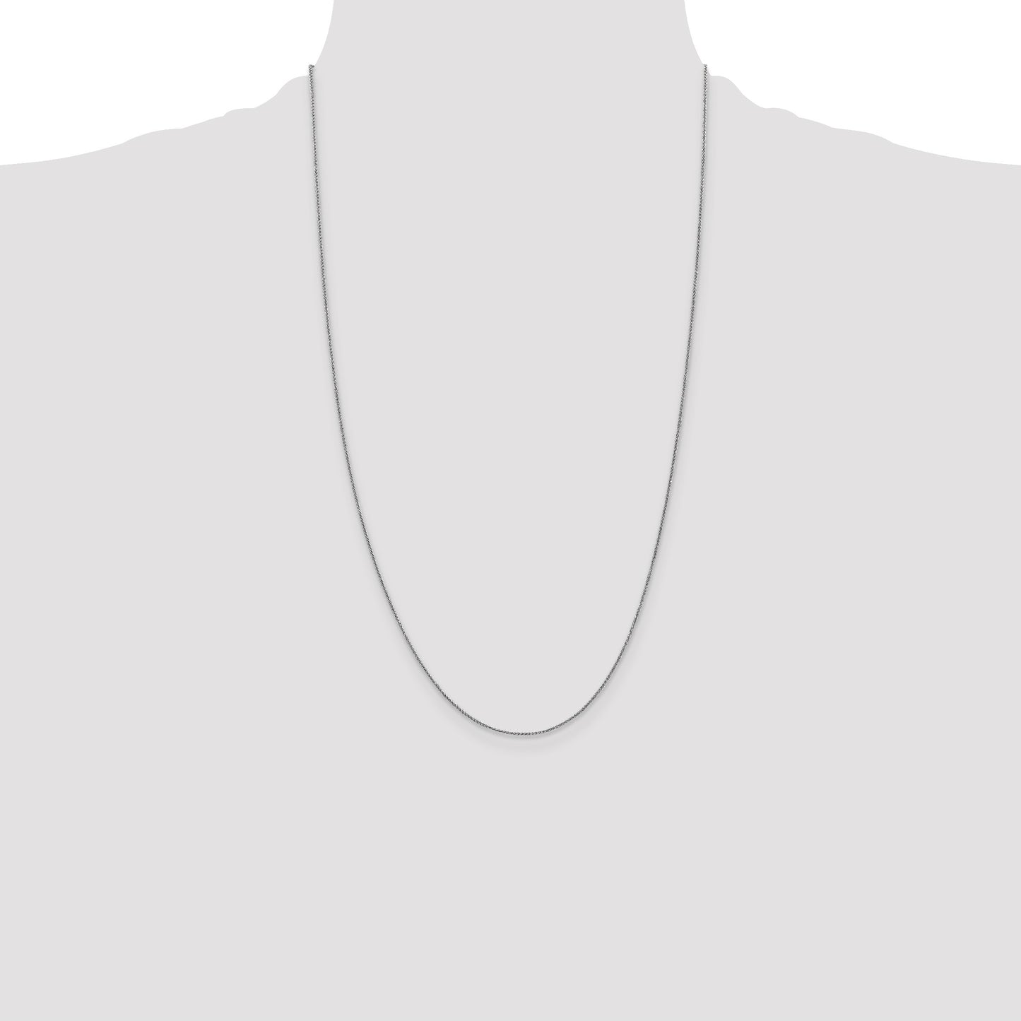 14K White Gold 26 inch .85mm Spiga with Lobster Clasp Chain