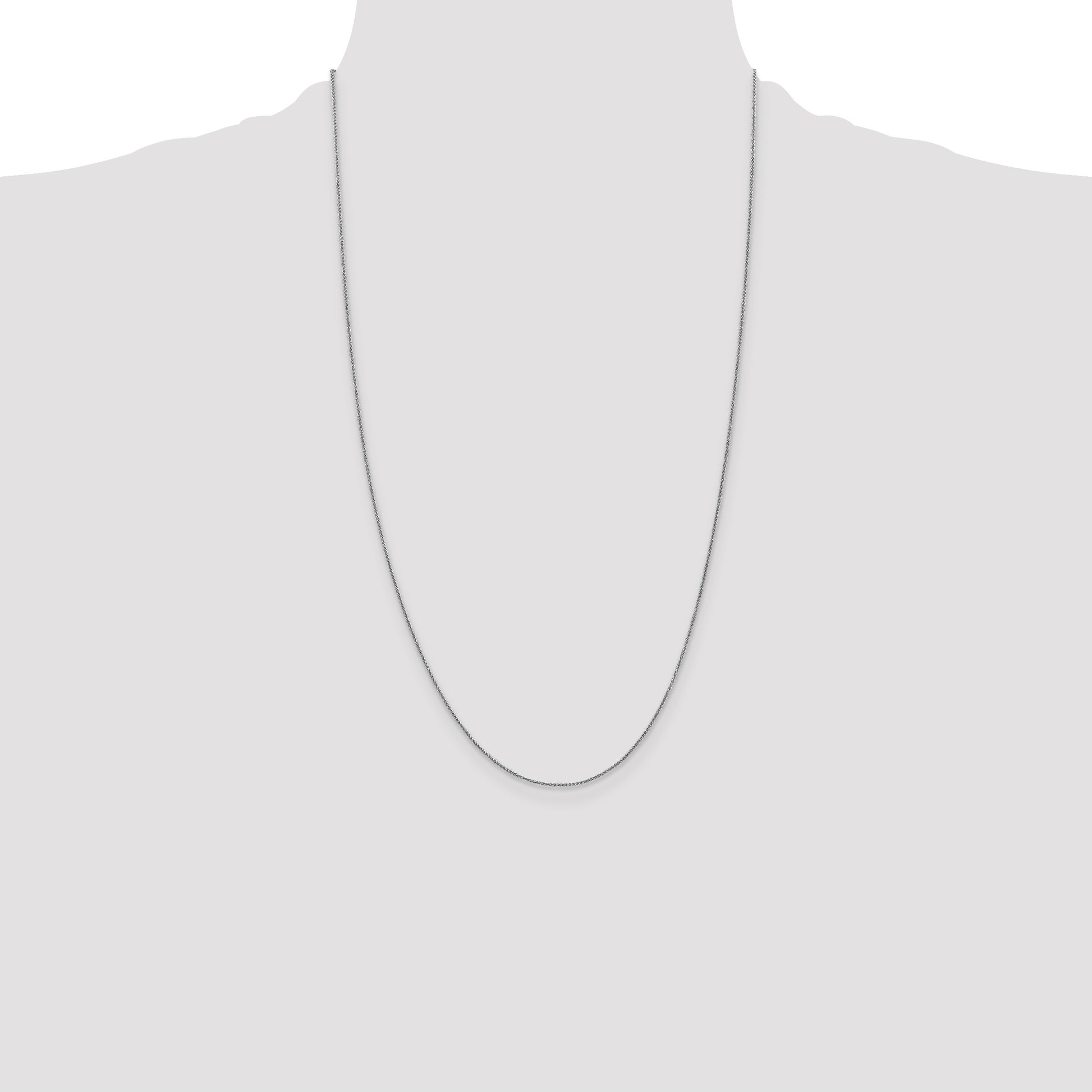 14K White Gold 26 inch .85mm Spiga with Lobster Clasp Chain