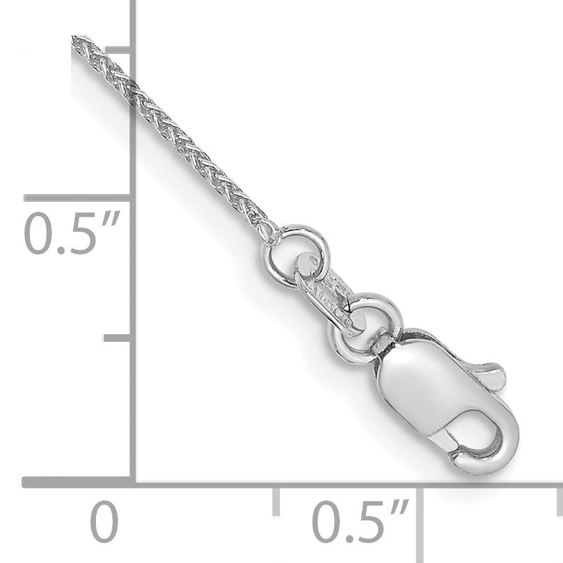 14K White Gold 9 inch .85mm Spiga with Lobster Clasp Anklet
