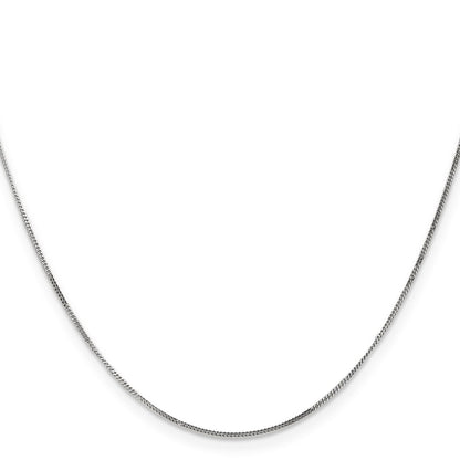 14K White Gold 16 inch .9mm Curb  with Spring Ring Clasp Pendant Chain