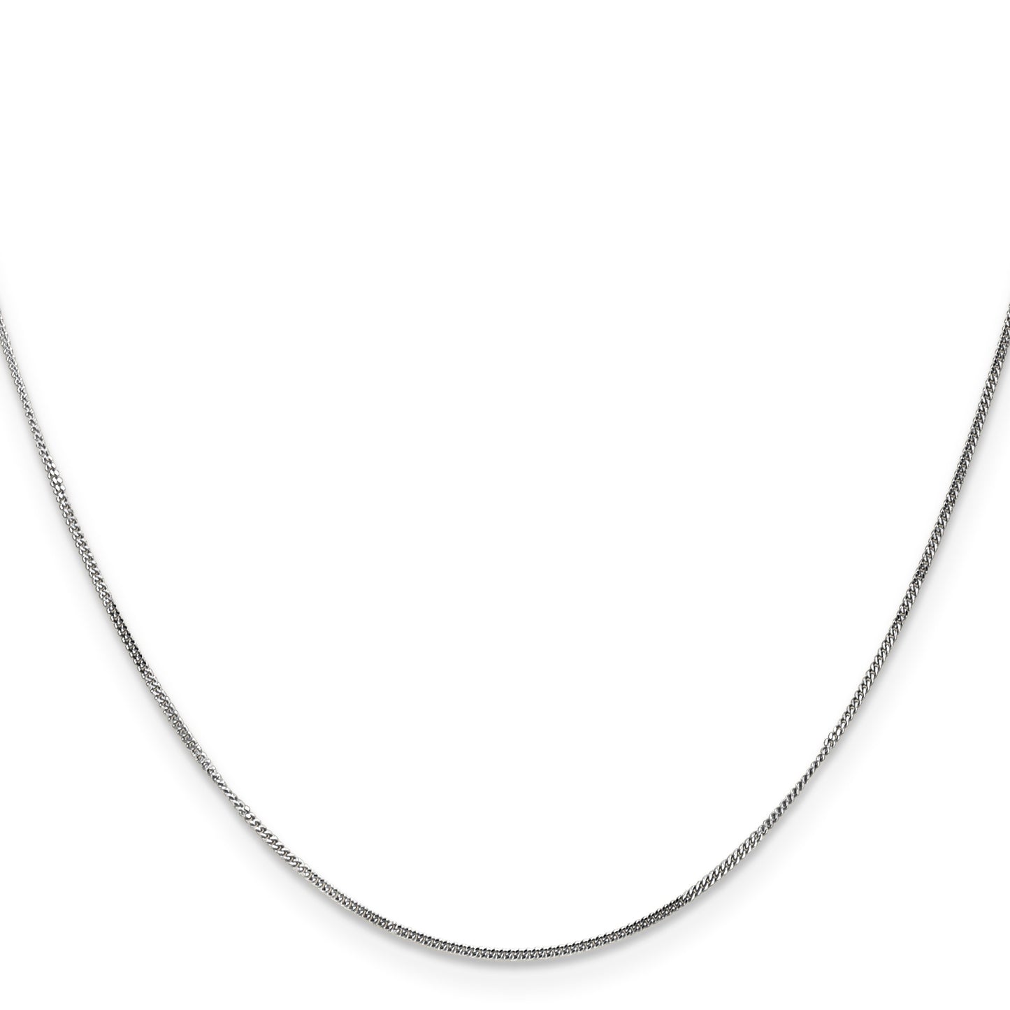 14K White Gold 24 inch .9mm Curb  with Spring Ring Clasp Pendant Chain