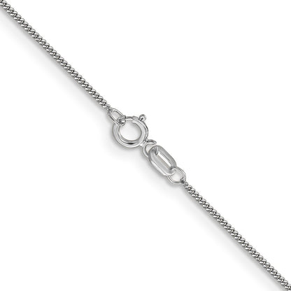 14K White Gold 16 inch .9mm Curb  with Spring Ring Clasp Pendant Chain