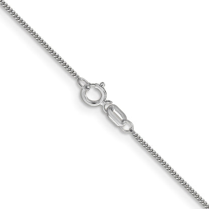 14K White Gold 20 inch .9mm Curb  with Spring Ring Clasp Pendant Chain