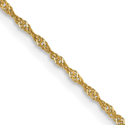 14K 18 inch 1.10mm Singapore with Spring Ring Clasp Chain