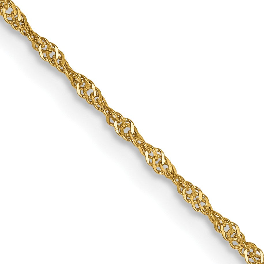 14K 24 inch 1.10mm Singapore with Spring Ring Clasp Chain
