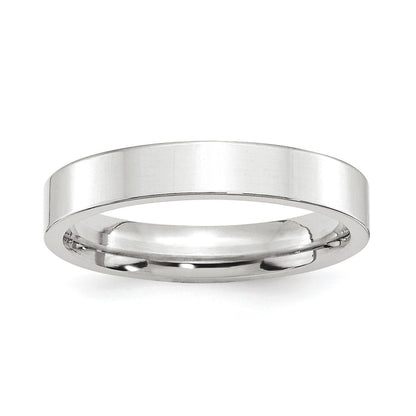 Platinum 4mm Polished Flat Wedding Band Size 8.5