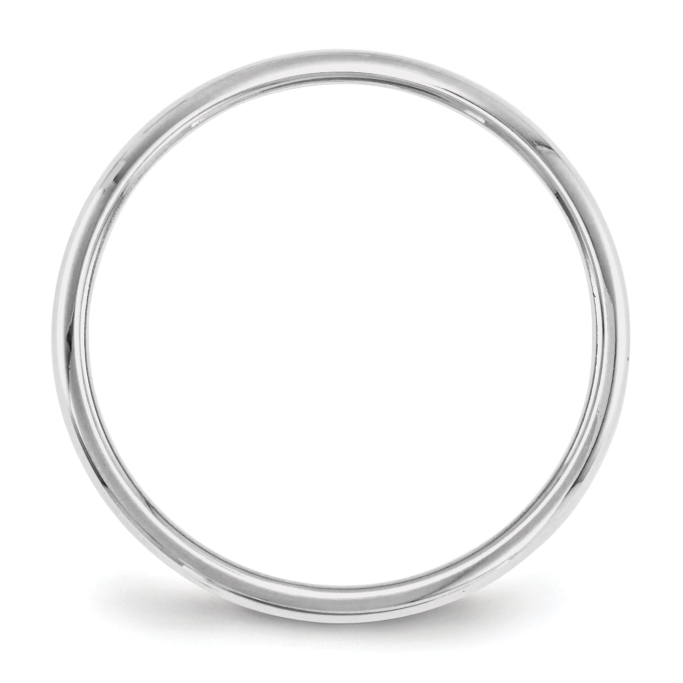 Platinum 2mm Half Round Wedding Band Size 5.5