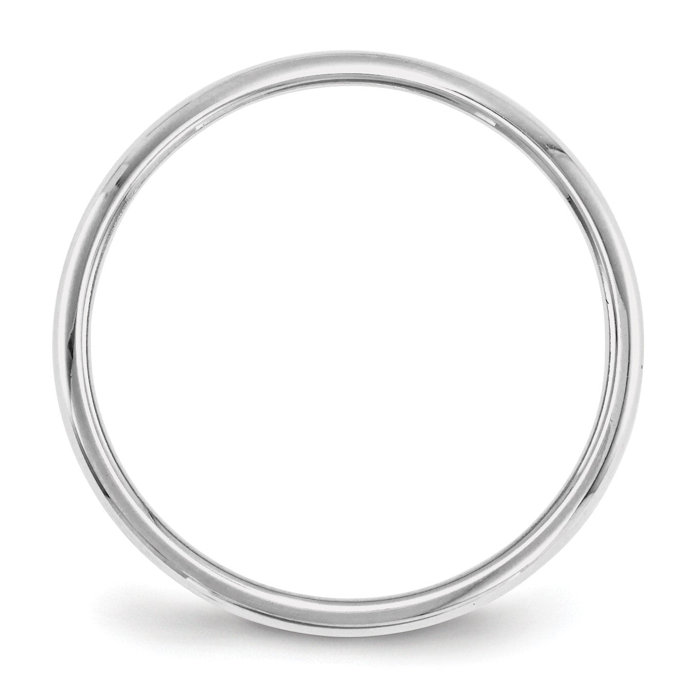 Platinum 2mm Half Round Wedding Band Size 10
