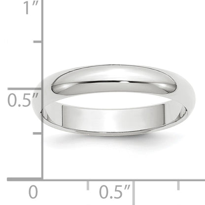 Platinum 4mm Half Round Wedding Band Size 6
