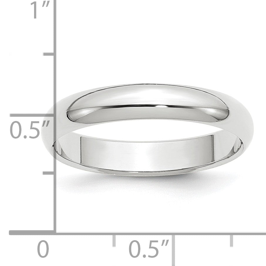 Platinum 4mm Half Round Wedding Band Size 5.5