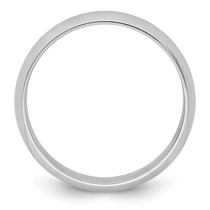 Platinum 6mm Half Round Wedding Band Size 4.5