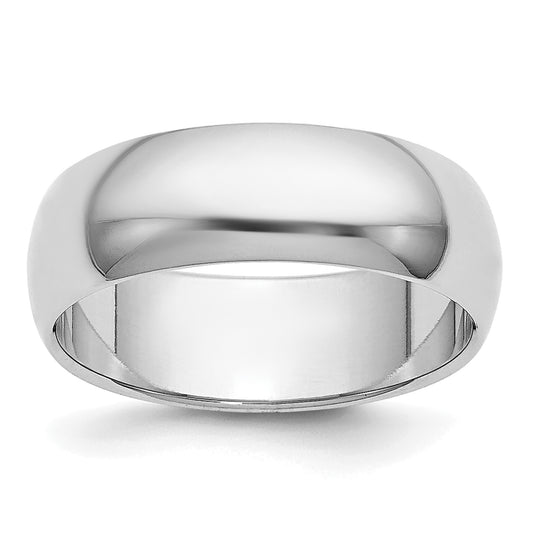 Platinum 6mm Half Round Wedding Band Size 5.5