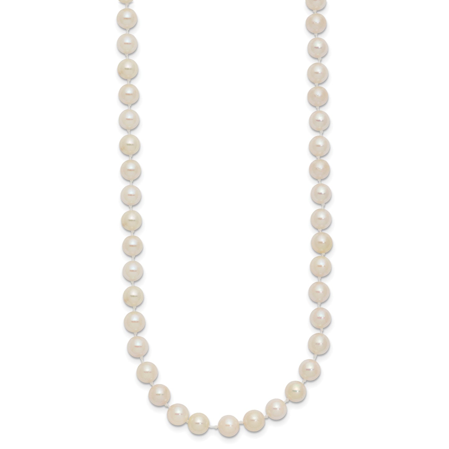14k 5-6mm White Round Akoya Saltwater Cultured Pearl 20 inch Necklace
