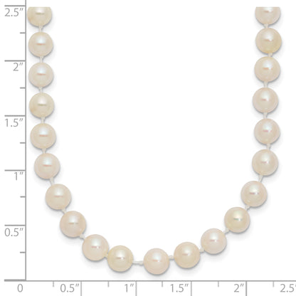14k 5-6mm White Round Akoya Saltwater Cultured Pearl 24 inch Necklace