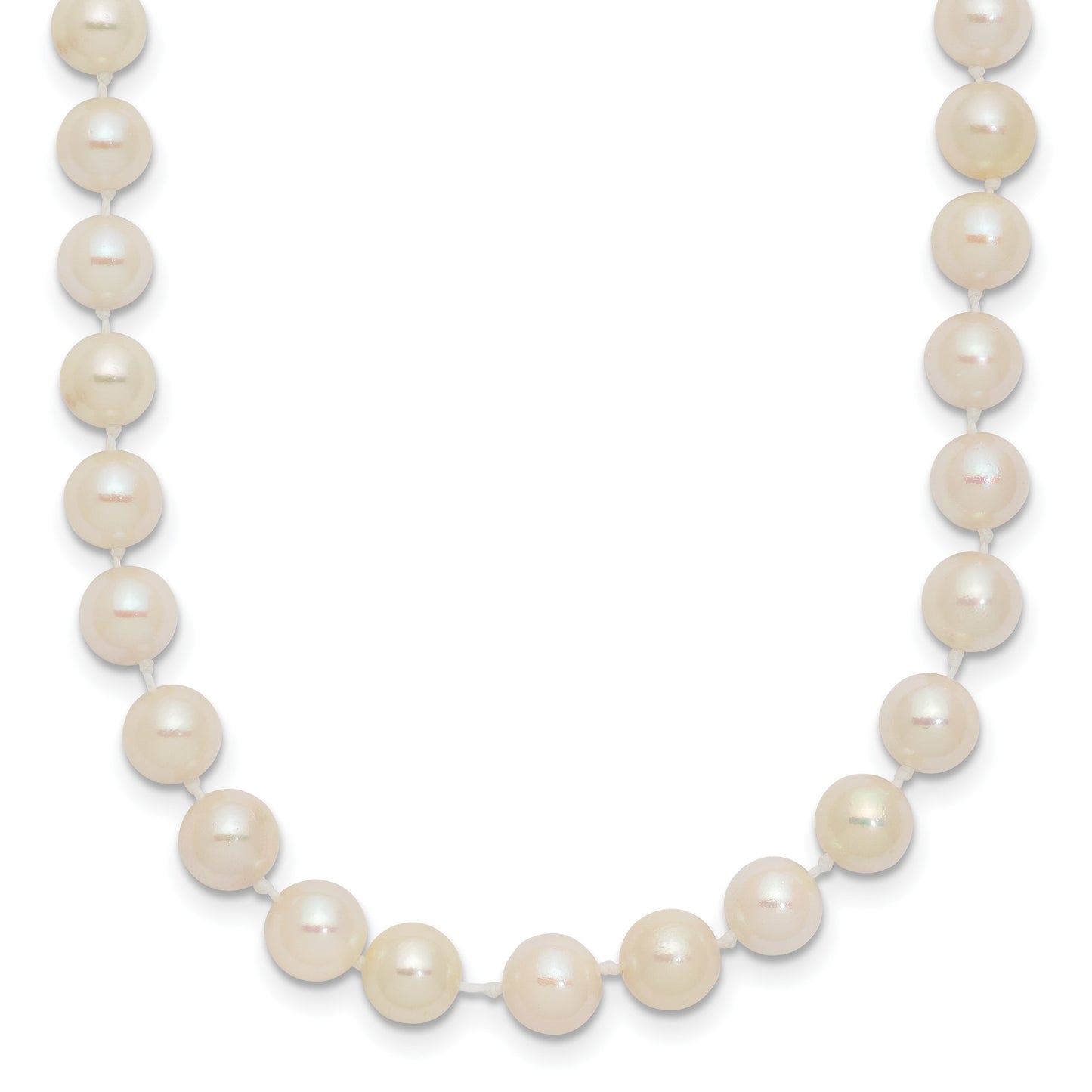 14k 5-6mm White Round Akoya Saltwater Cultured Pearl 20 inch Necklace