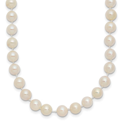 14k 5-6mm White Round Akoya Saltwater Cultured Pearl 24 inch Necklace