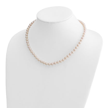 14k 6-7mm White Round Akoya Saltwater Cultured Pearl 18 inch Necklace