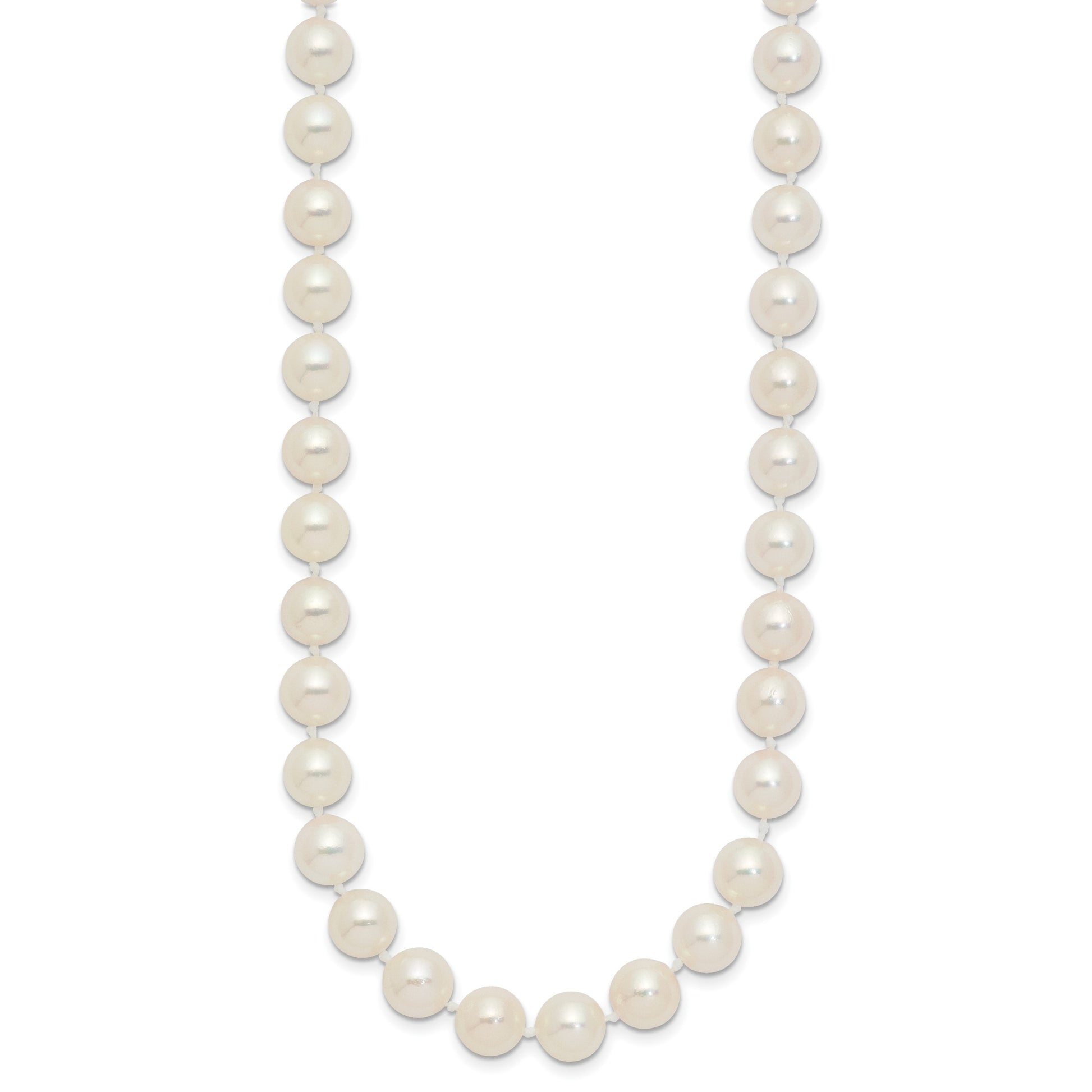 14k 7-8mm White Round Akoya Saltwater Cultured Pearl 18 inch Necklace
