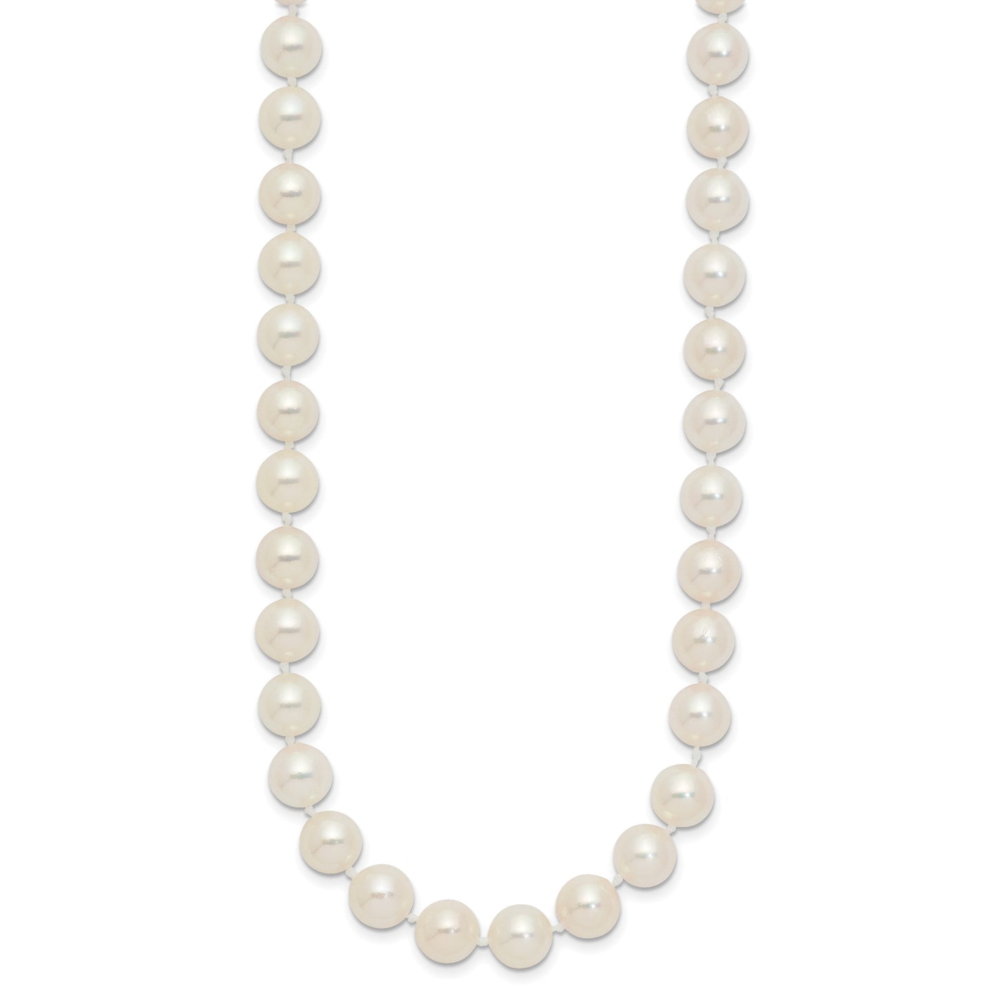 14k 7-8mm White Round Akoya Saltwater Cultured Pearl 24 inch Necklace