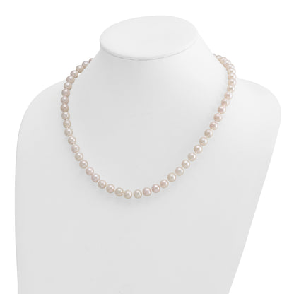 14k 7-8mm White Round Akoya Saltwater Cultured Pearl 20 inch Necklace