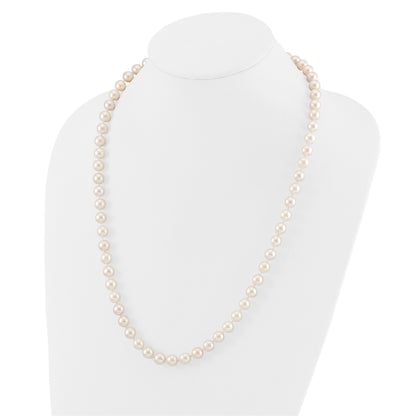 14k 8-9mm White Round Akoya Saltwater Cultured Pearl 24 inch Necklace