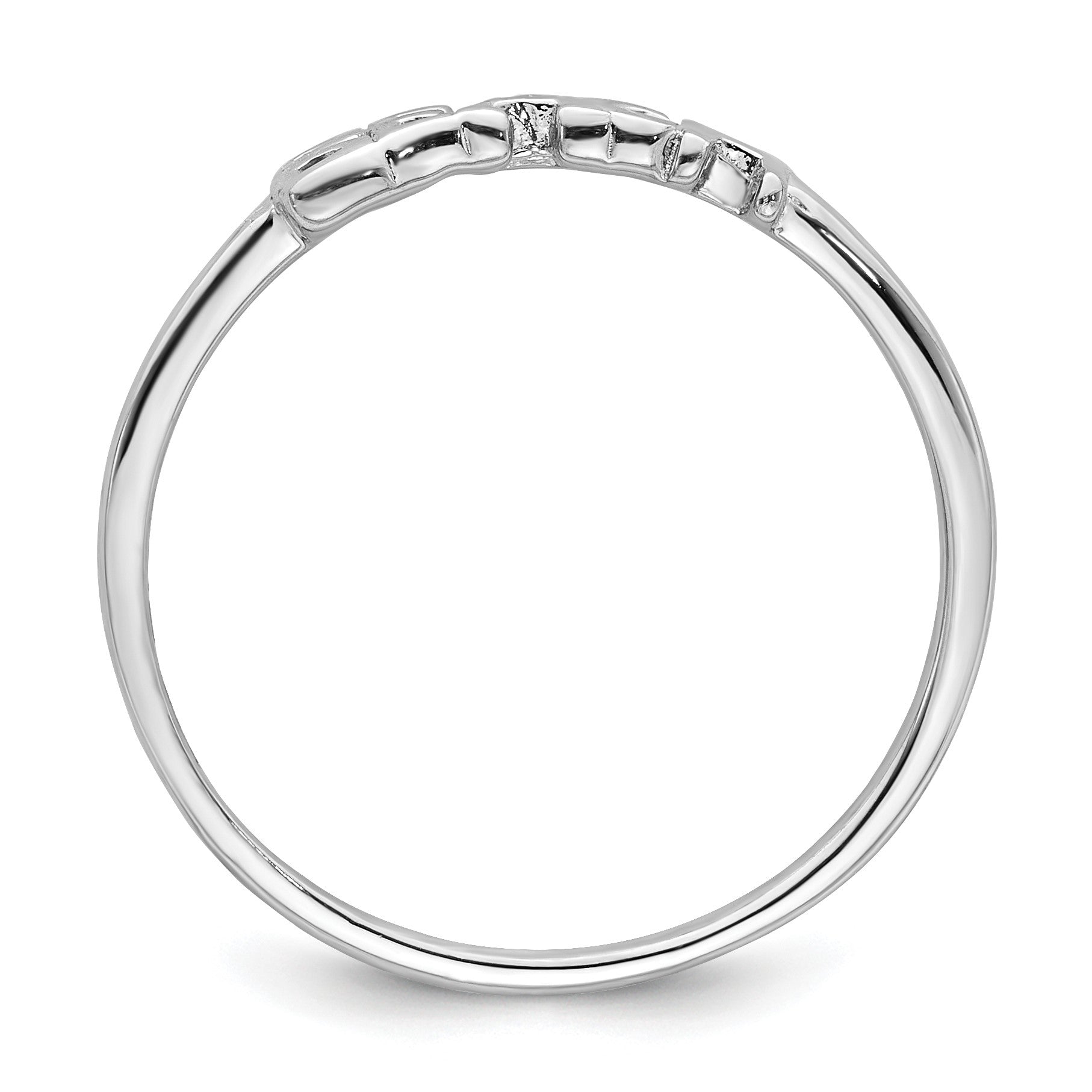 Sterling Silver Rhodium-plated Polished BEACH Ring