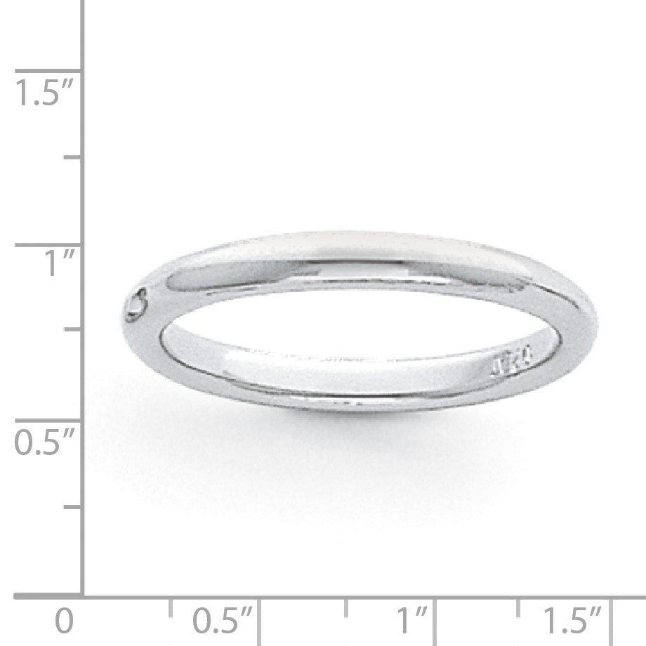Platinum 3mm Lightweight Comfort-Fit Wedding Band Size 5