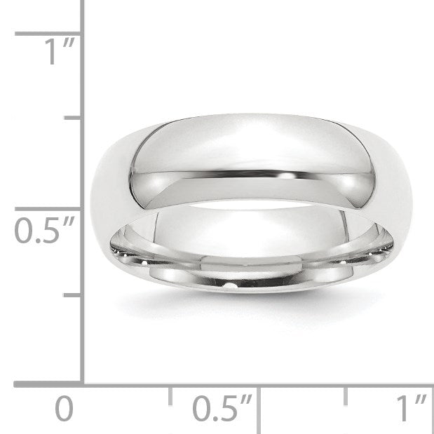 Platinum 8mm Lightweight Comfort-Fit Wedding Band Size 10