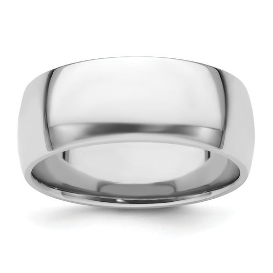 Platinum 8mm Lightweight Comfort-Fit Wedding Band Size 9