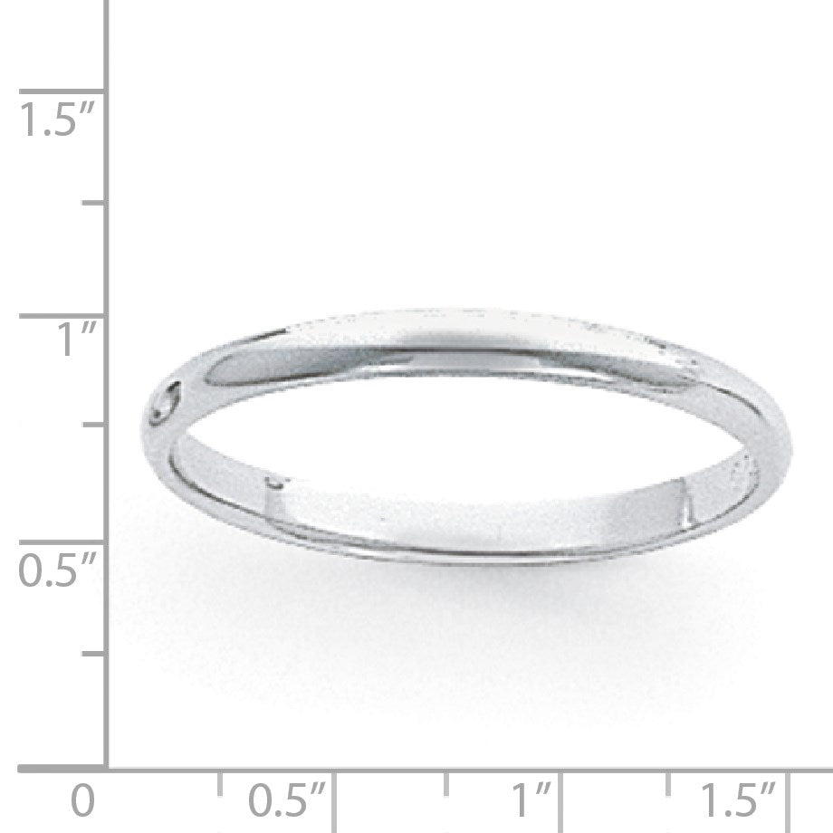Platinum 3mm Half Round Featherweight Wedding Band Size 11.5
