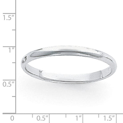 Platinum 3mm Half Round Featherweight Wedding Band Size 10