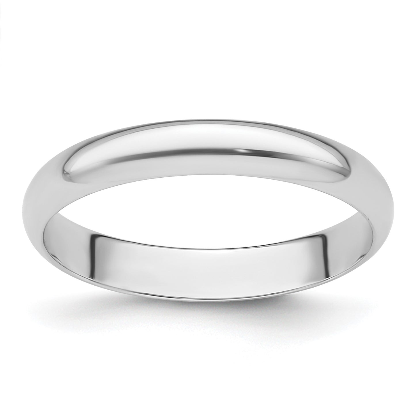 Platinum 3mm Half Round Featherweight Wedding Band Size 11.5
