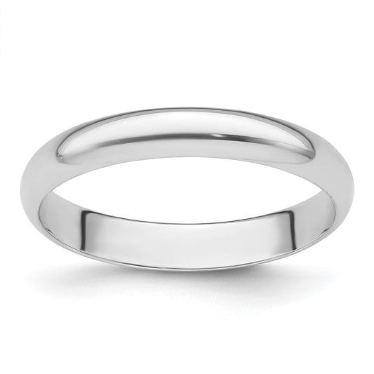 Platinum 3mm Half Round Featherweight Wedding Band Size 11