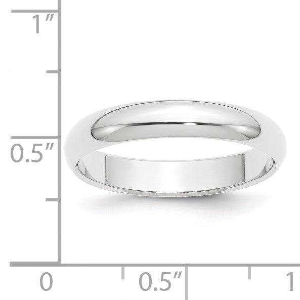 Platinum 4mm Half Round Featherweight Wedding Band Size 6