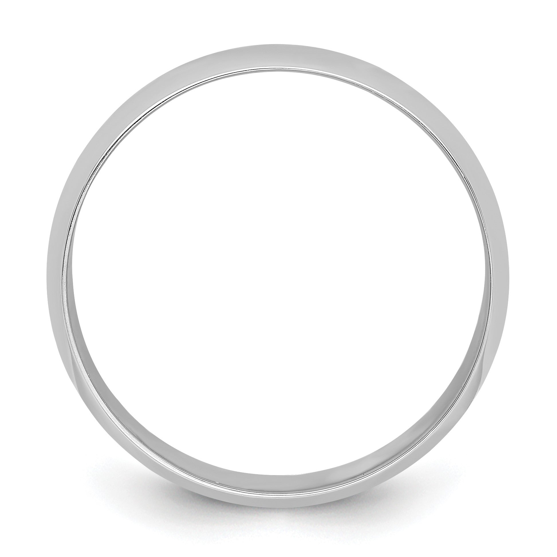 Platinum 8mm Half Round Featherweight Wedding Band Size 6.5