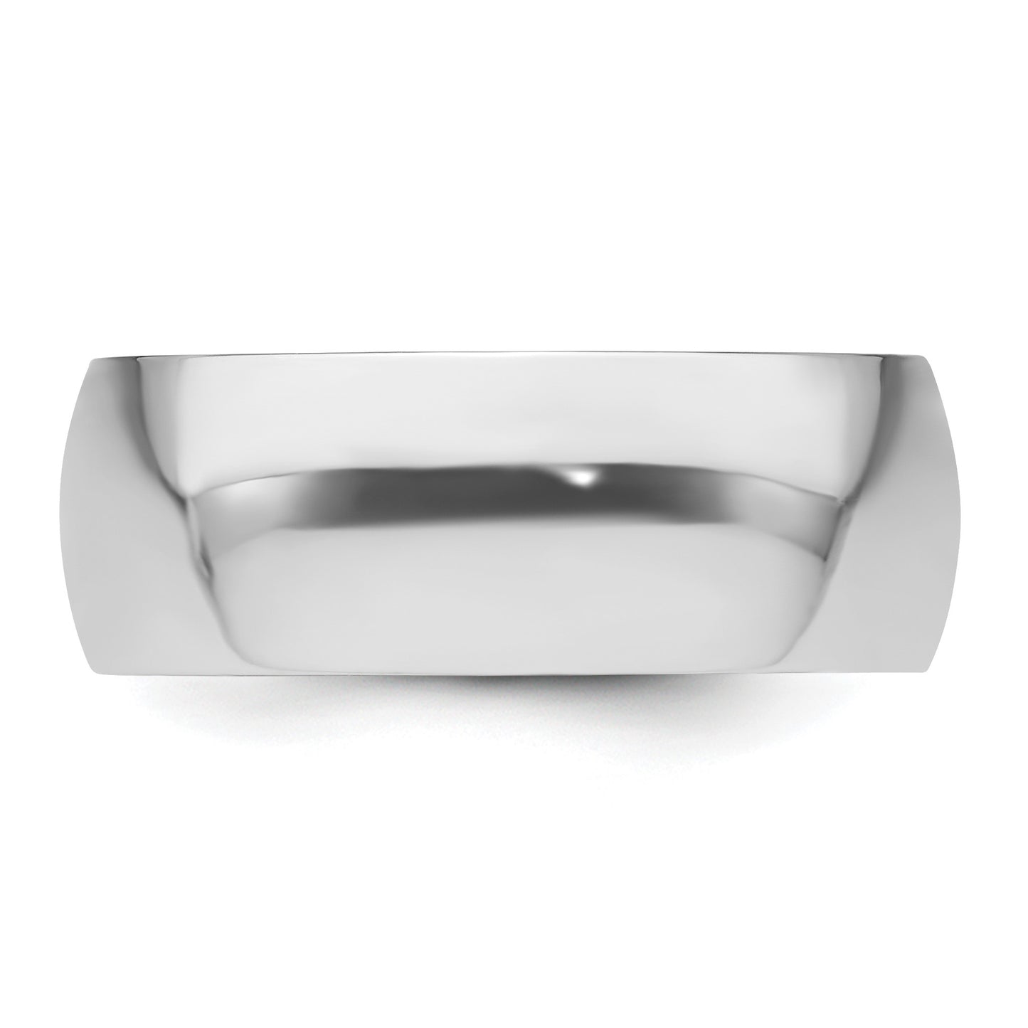 Platinum 8mm Half Round Featherweight Wedding Band Size 6.5