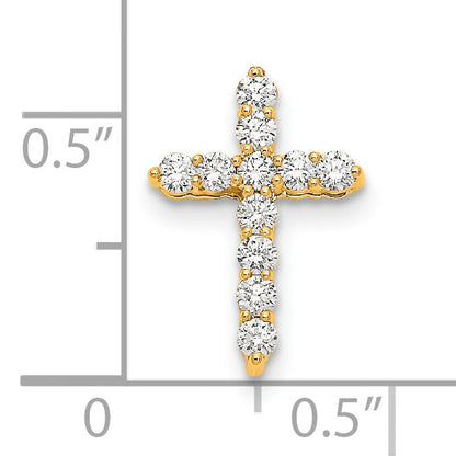 14k Polished 1/4 carat Diamond Cross Pendant 18 inch Necklace