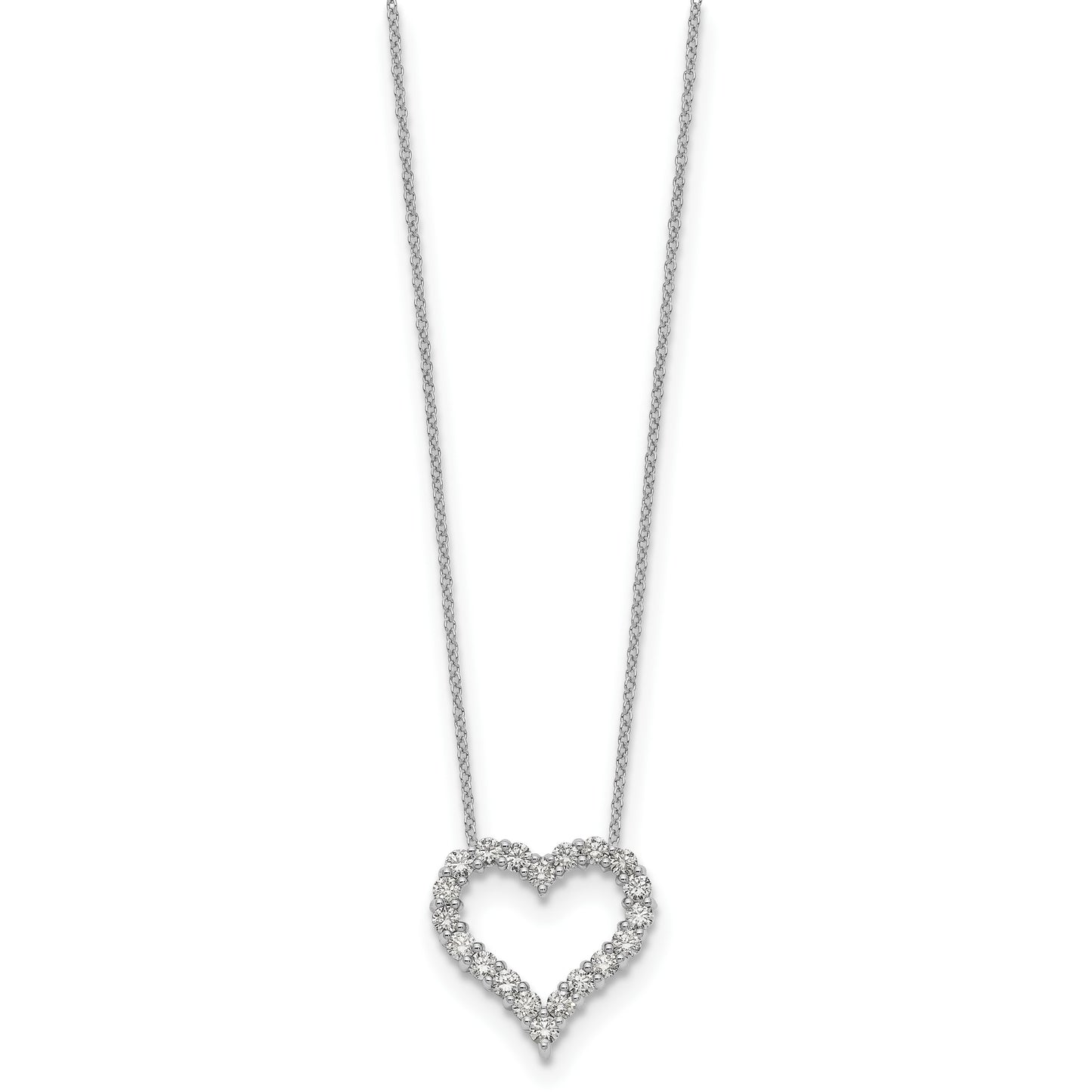 14k White Gold 1 carat Diamond Heart 18 inch Necklace