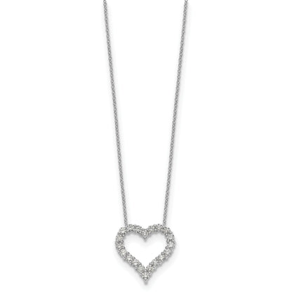 14k White Gold 1 carat Diamond Heart 18 inch Necklace