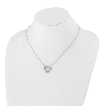 14k White Gold 1 carat Diamond Heart 18 inch Necklace